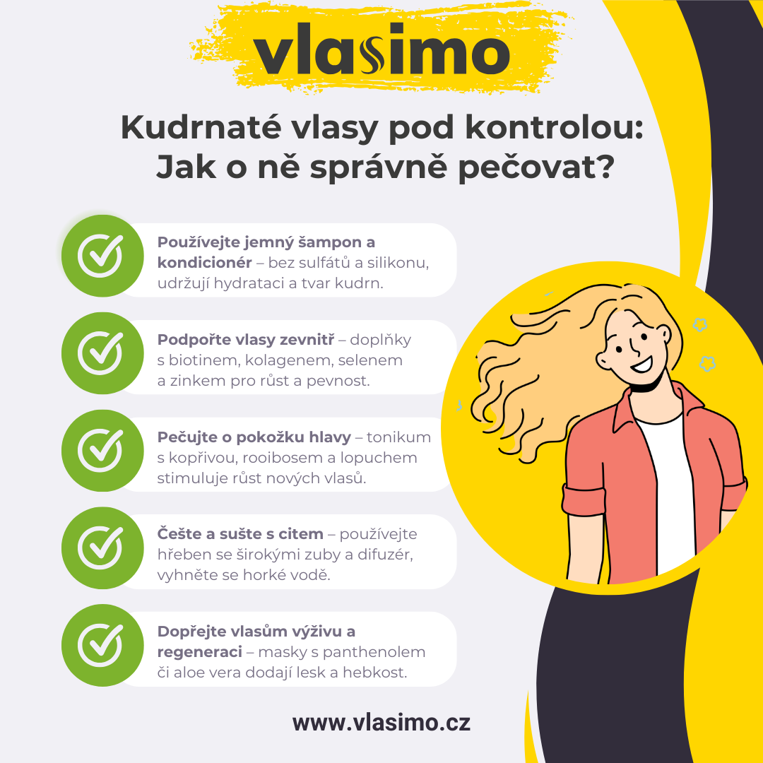 Infografika: Ako sa starať o kučeravé vlasy krok za krokom