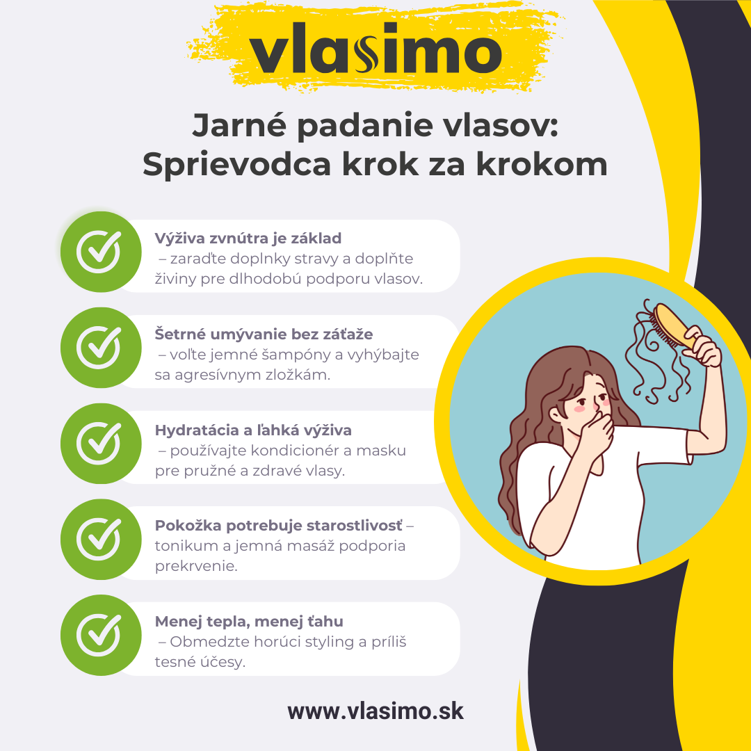 Infografika: 5 krokov, ako na jar posilniť vlasy